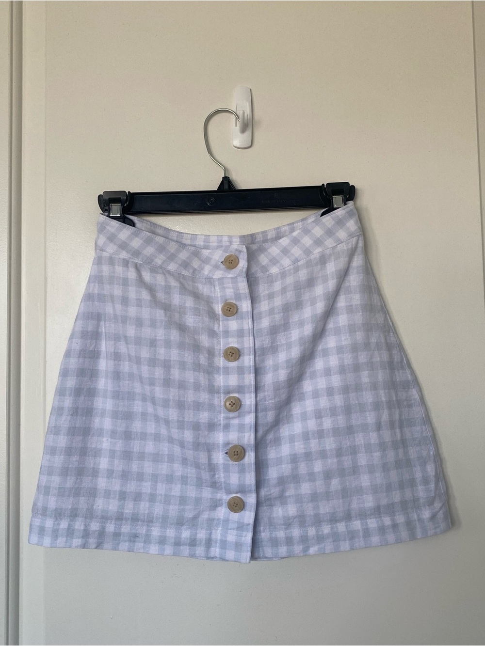 Aritzia Sunday Best Blue Gingham Skirt